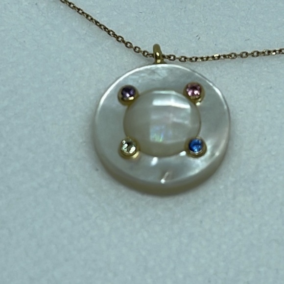 TOUS 18K real solid gold and real stones‎ and 1 diamond necklace - Picture 1 of 9
